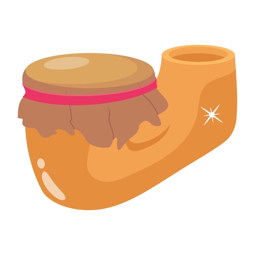 A flat icon of clay drum vector