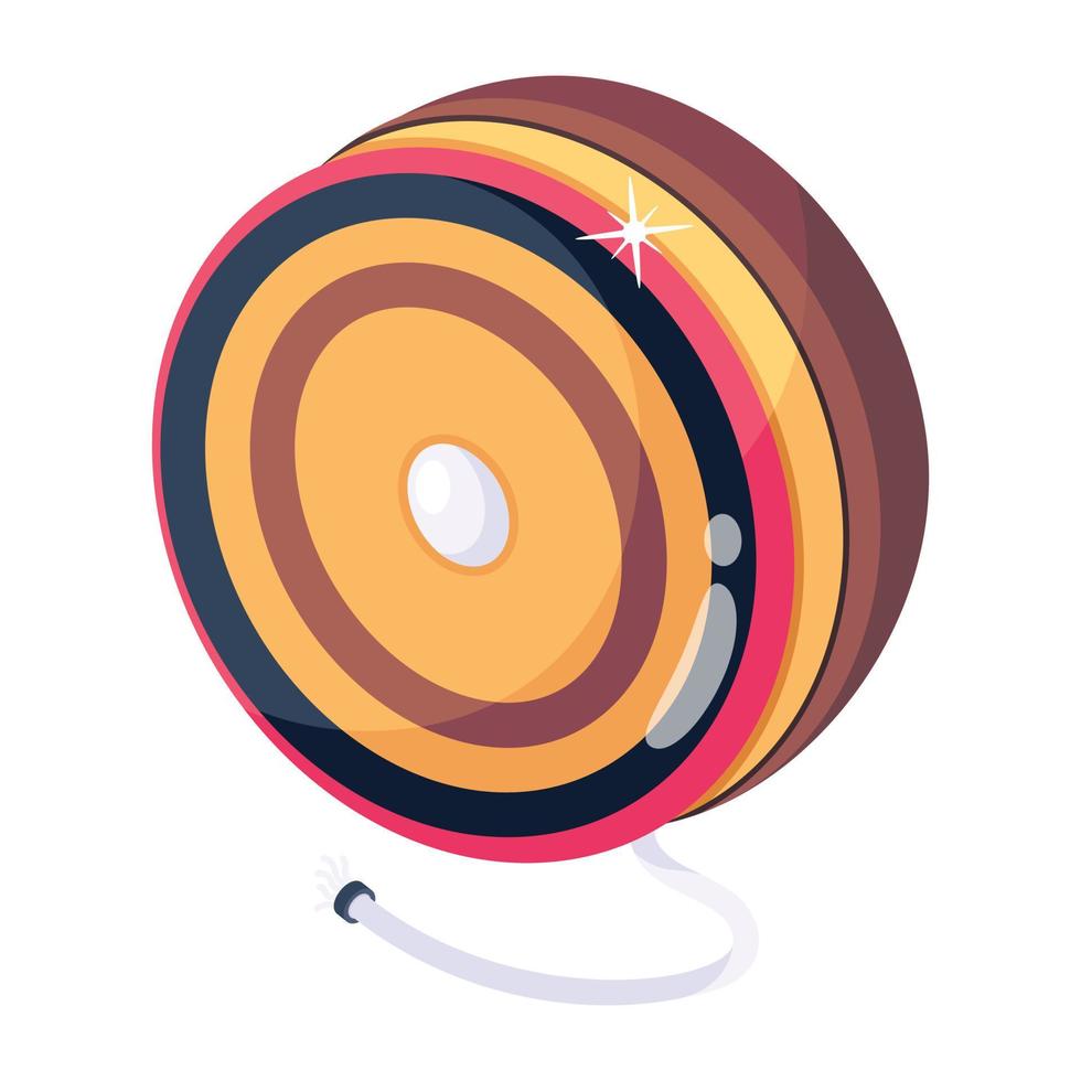 A wooden spin top flat icon vector