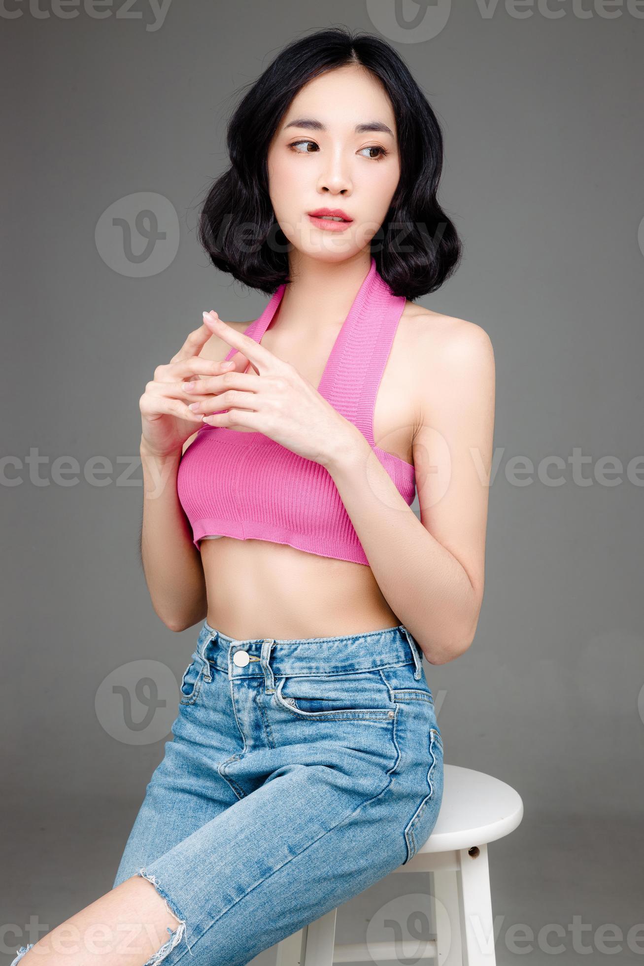 Fashionable asian woman short hair with Perfect body. Cute female model with natural makeup and sparkling eyes on white isolated background. Facial treatment, Cosmetology, beauty Concept. 12311300 Stock Photo at Vecteezy Fashionable asian woman short hair with Perfect body. Cute female model with natural makeup and sparkling eyes on white isolated background. Facial treatment, Cosmetology, beauty Concept. 12311300 Stock Photo at Vecteezy