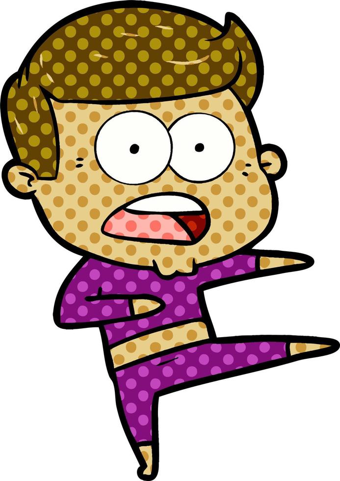 cartoon shocked man vector