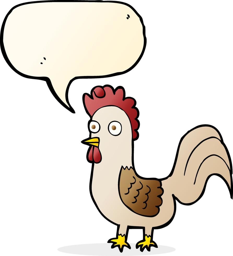 cartoon rooster with speech bubble vector