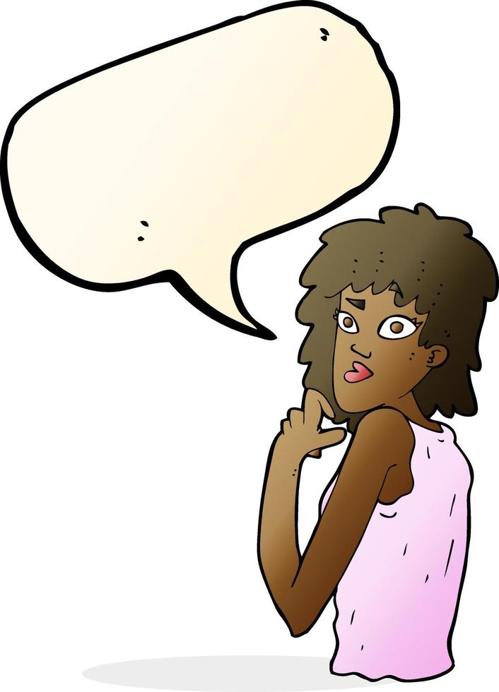 cartoon surprised woman with speech bubble vector