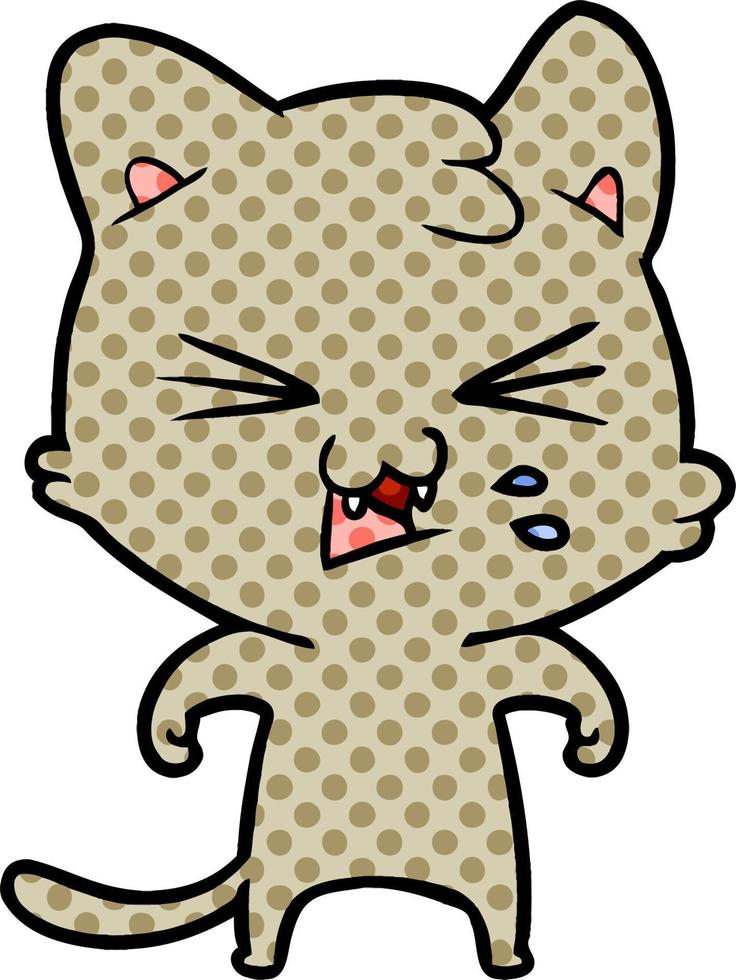 gato de dibujos animados silbando vector