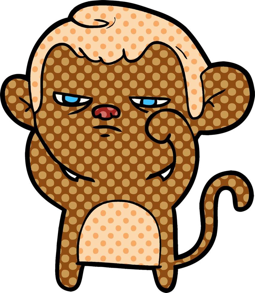 cartoon annoyed monkey vector