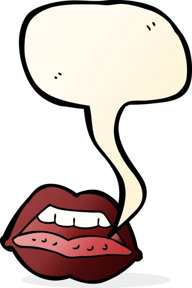 cartoon sexy lips symbol with speech bubble vector