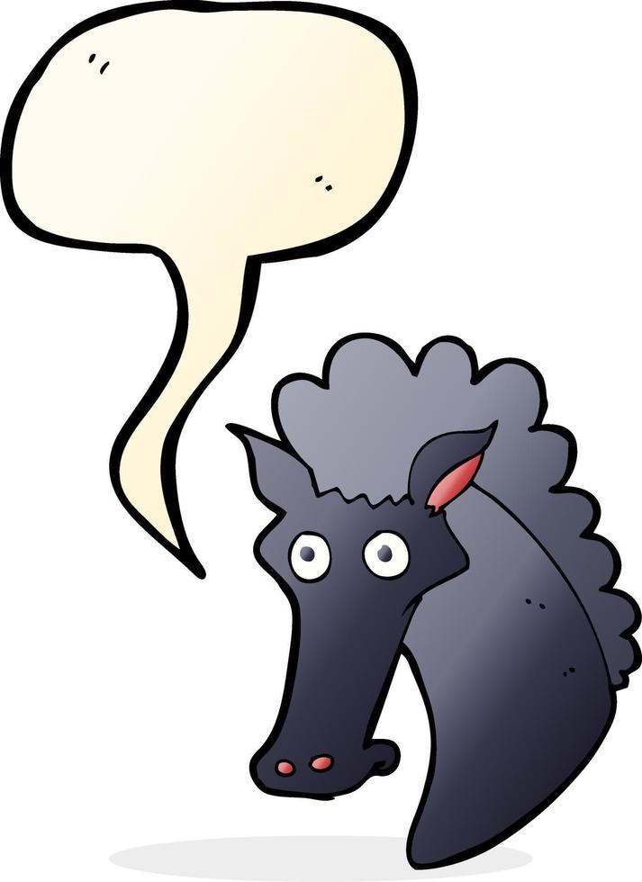 cartoon horse head with speech bubble vector