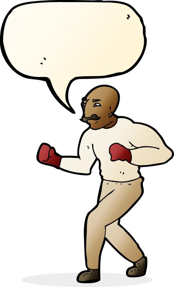 cartoon boxer with speech bubble vector