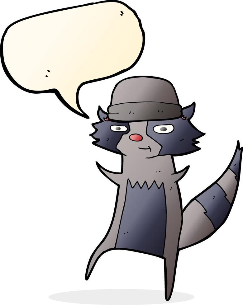 cartoon raccoon with speech bubble vector