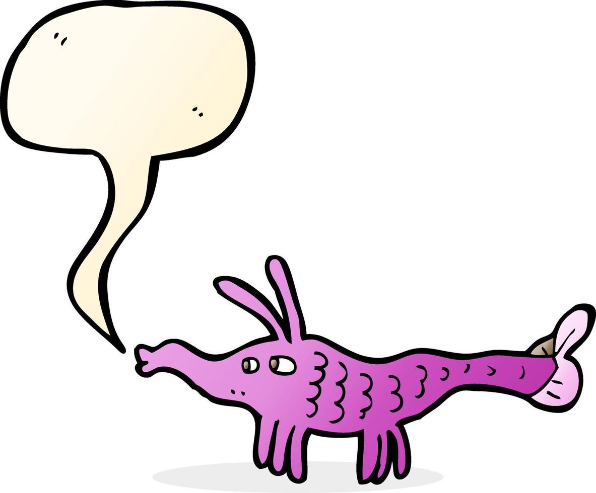 cartoon shrimp with speech bubble vector