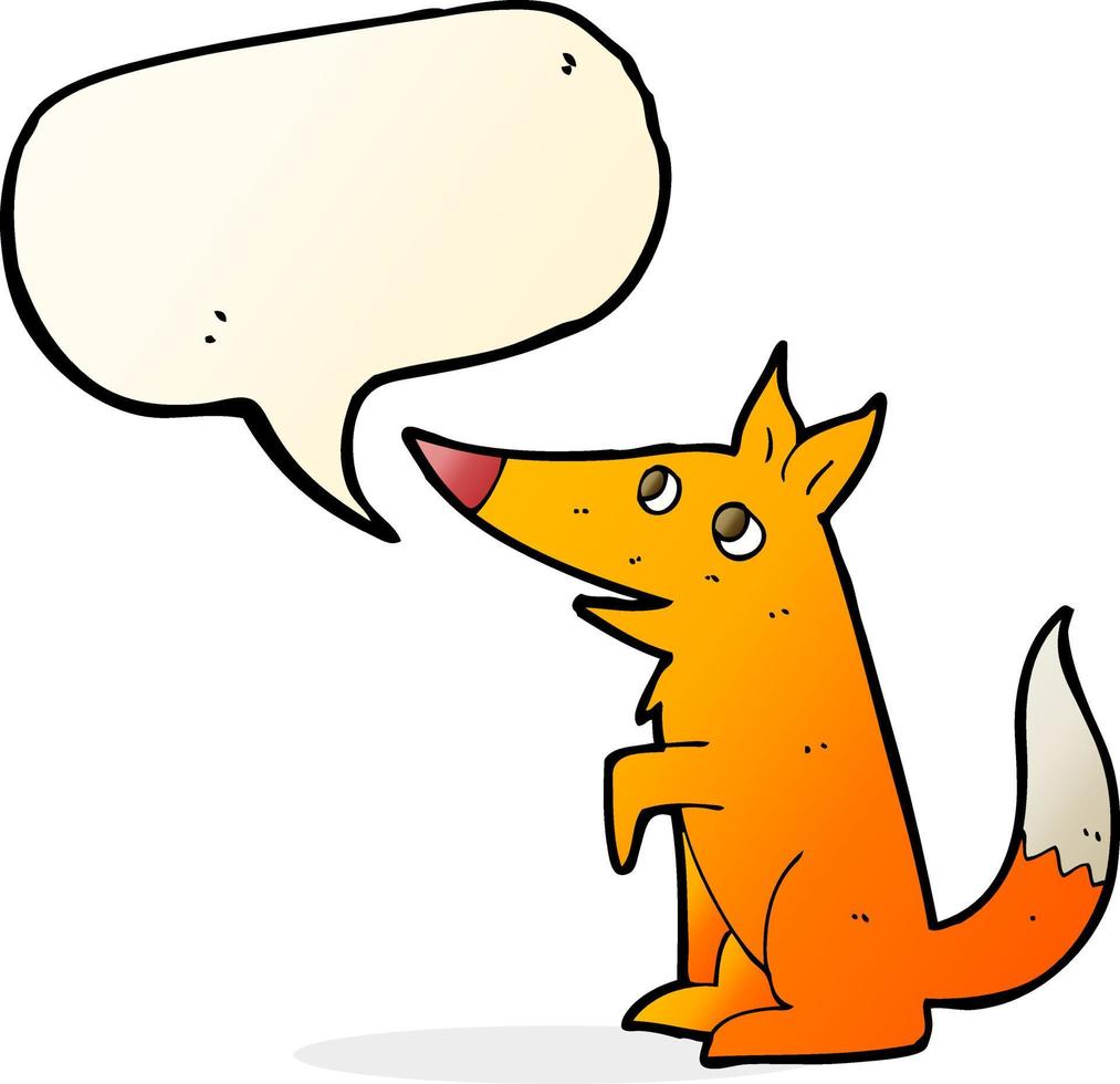 cartoon fox cub with speech bubble vector