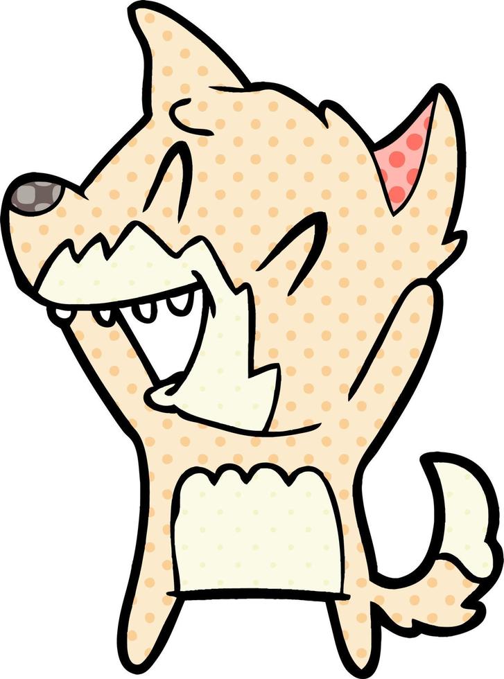 laughing fox cartoon vector