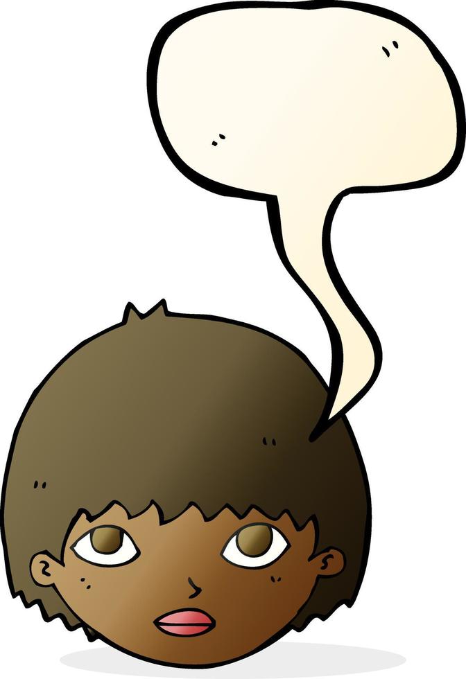 cartoon girl staring with speech bubble vector