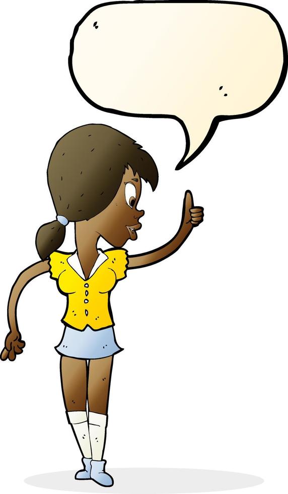 cartoon girl with idea with speech bubble vector