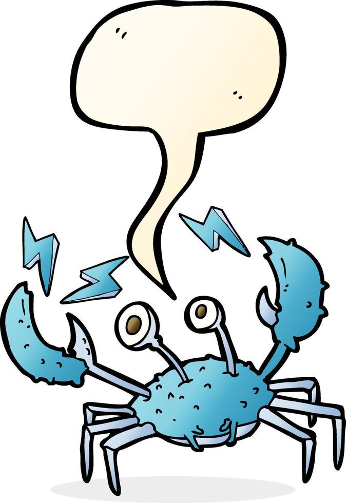 cartoon crab with speech bubble vector