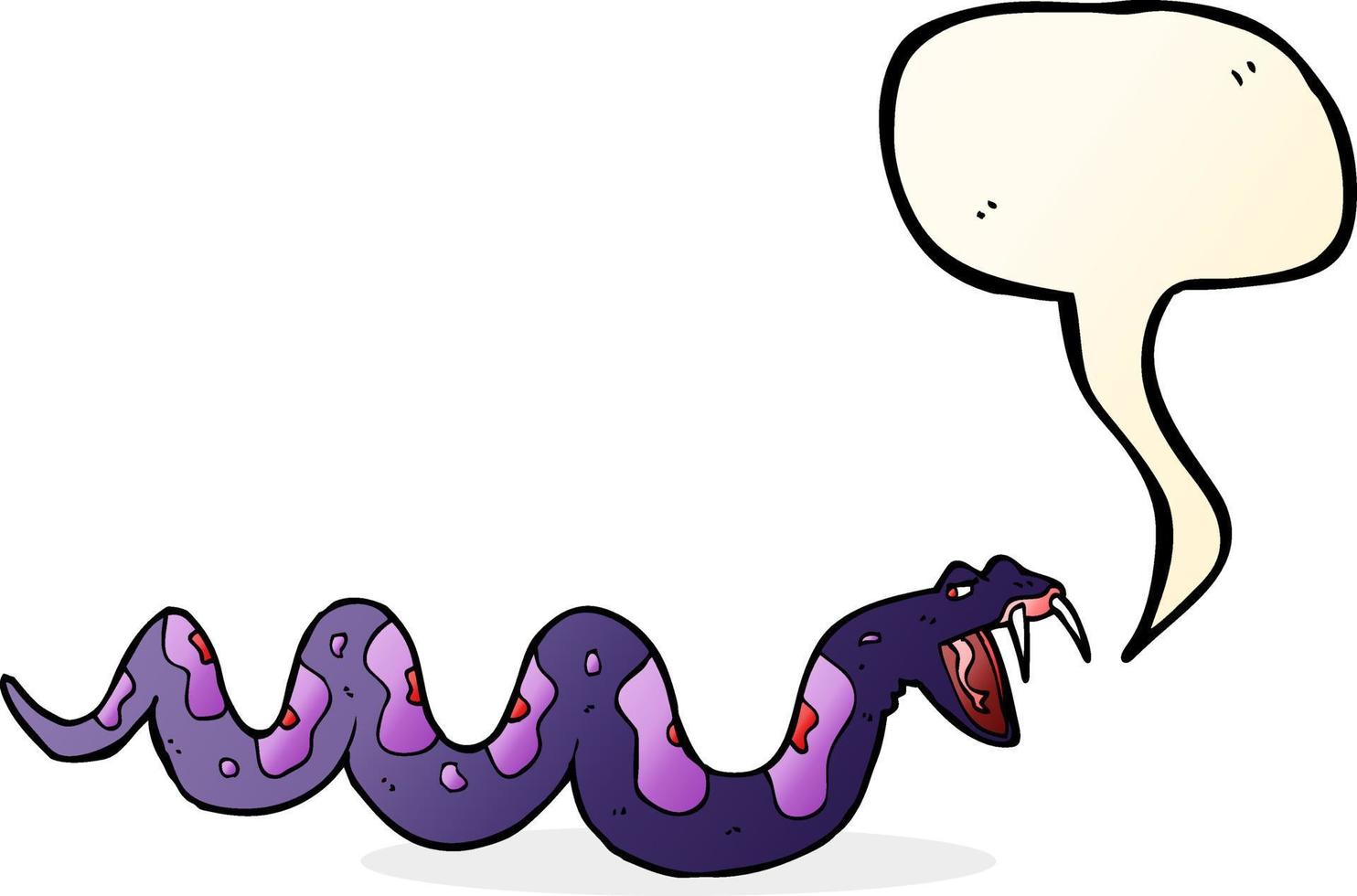 serpiente venenosa de dibujos animados con burbujas de discurso vector