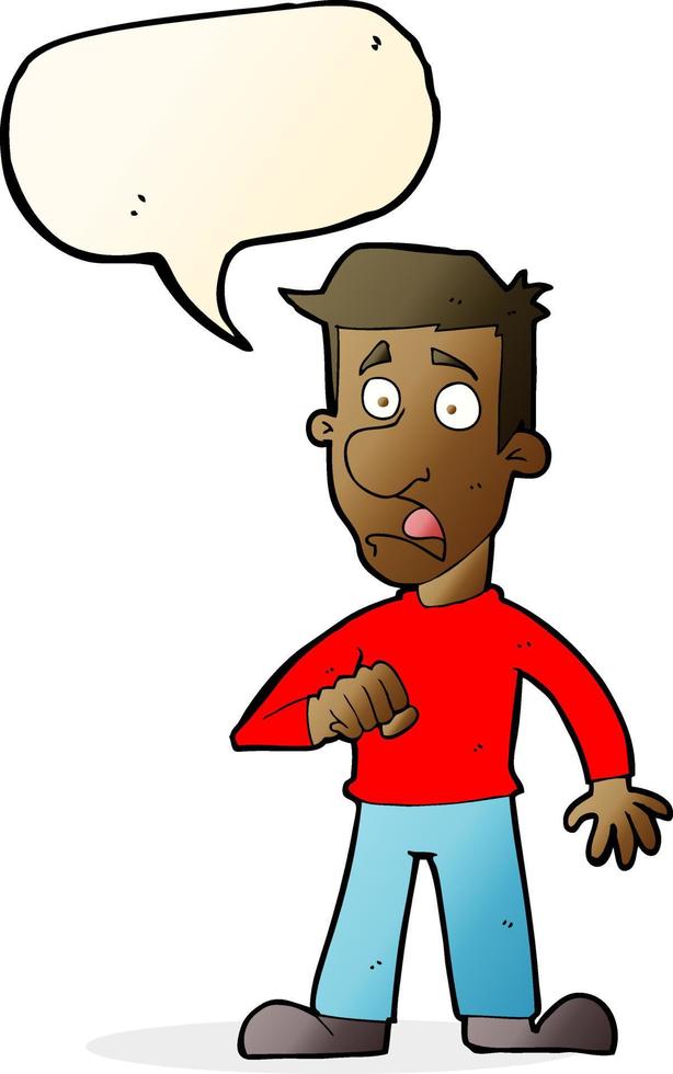 cartoon shocked man with speech bubble vector