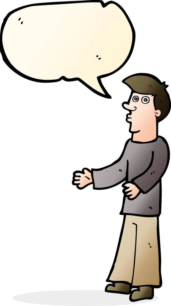 cartoon curious man with speech bubble vector