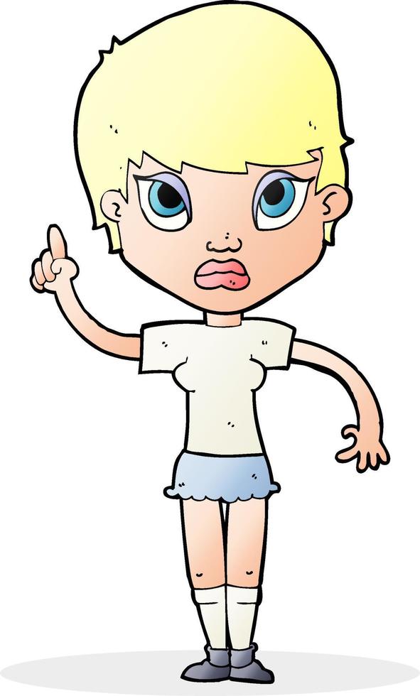 cartoon girl with idea vector