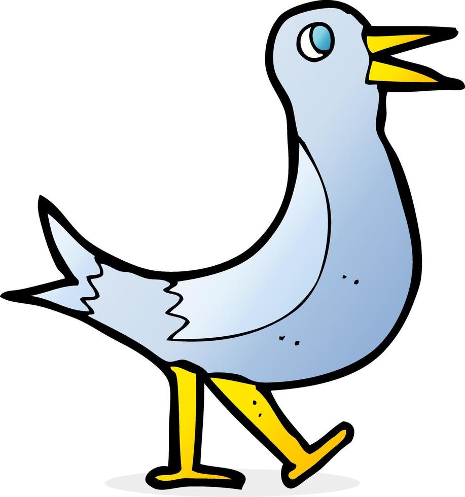 cartoon walking bird vector