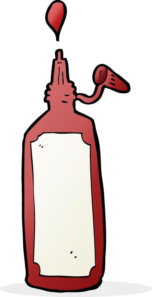 cartoon ketchup bottle vector