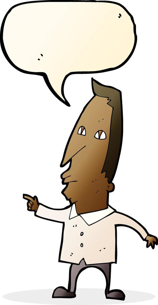 cartoon pointing man with speech bubble vector
