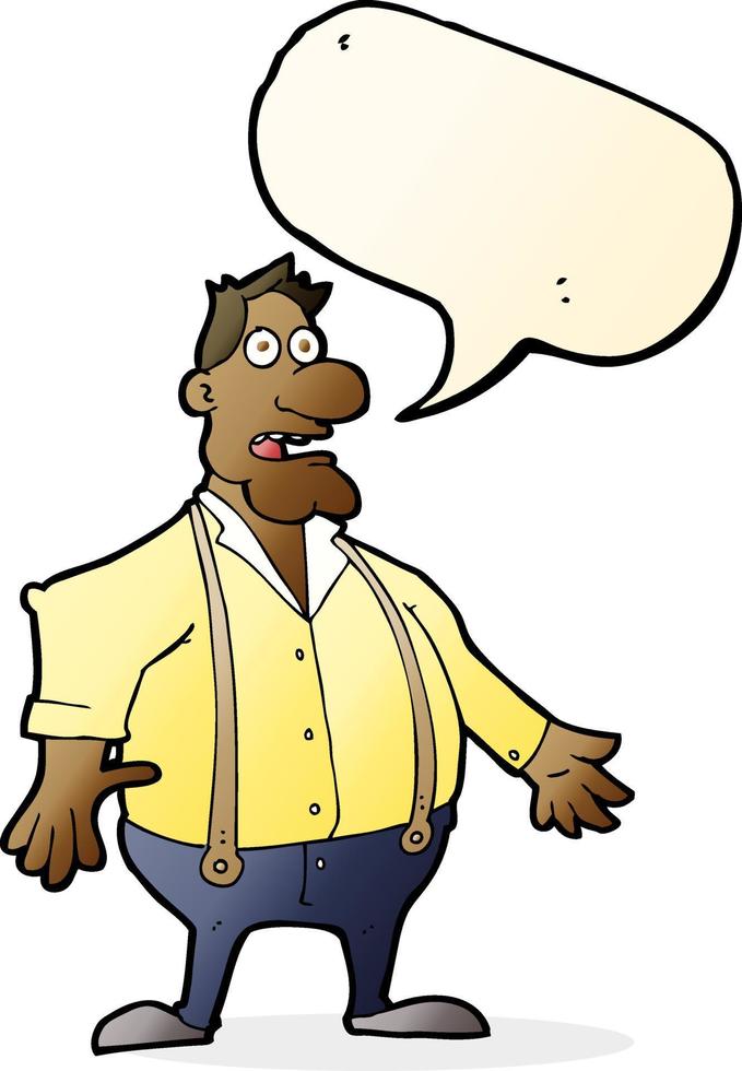 cartoon shocked man with speech bubble vector