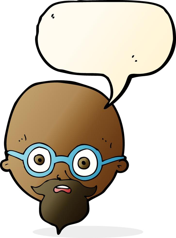 cartoon shocked man with beard with speech bubble vector