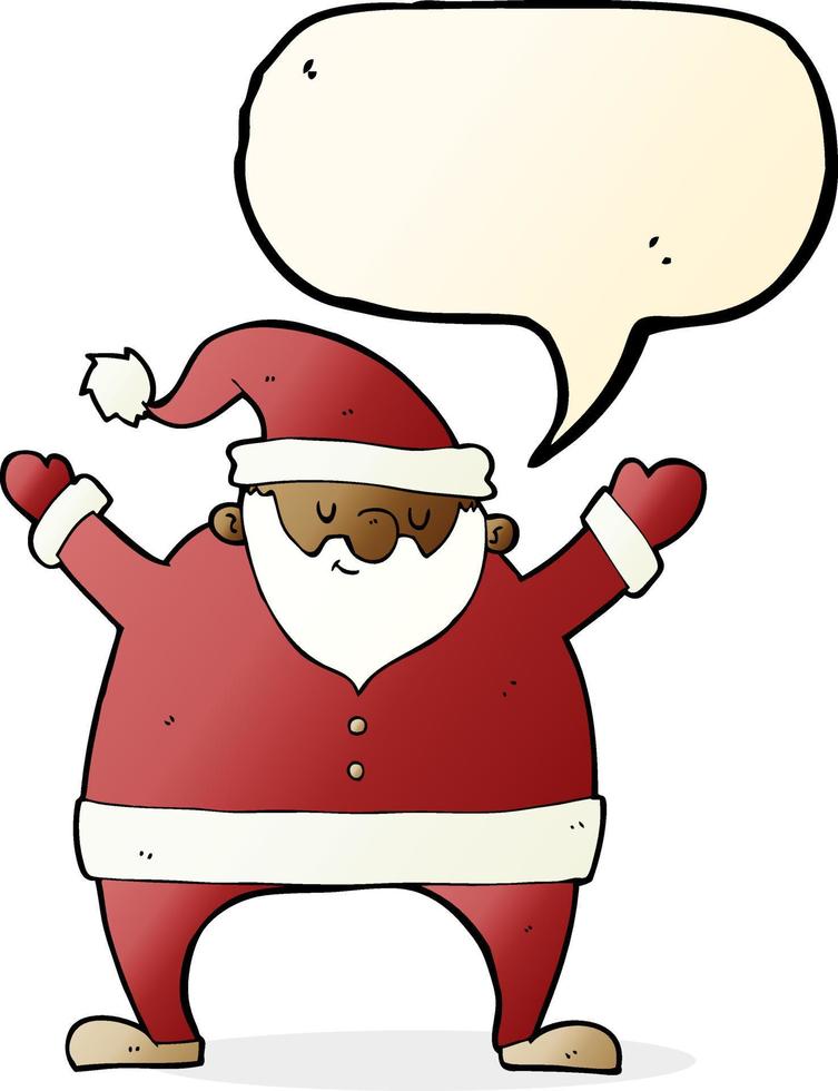 cartoon santa claus with speech bubble vector