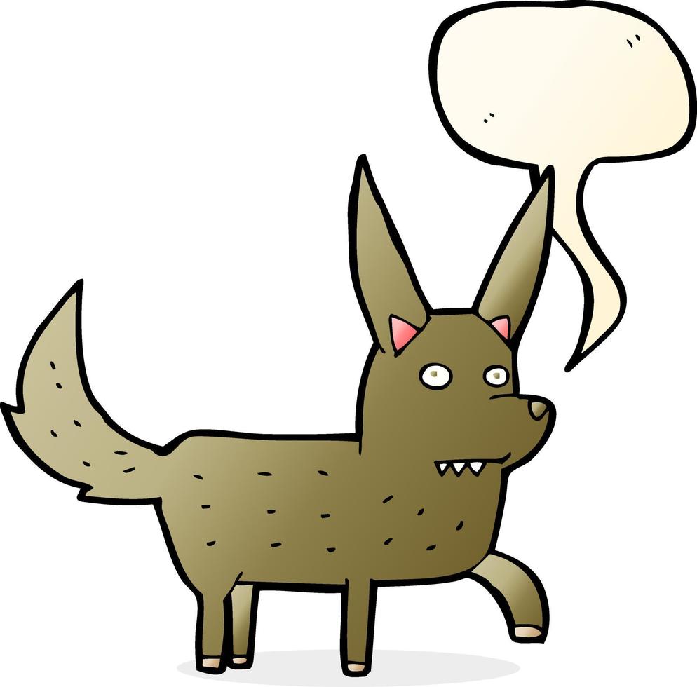 cartoon wild dog with speech bubble vector