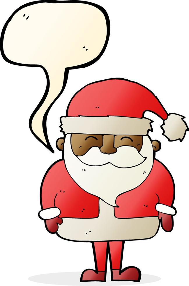 caricatura, santa claus, con, burbuja del discurso vector