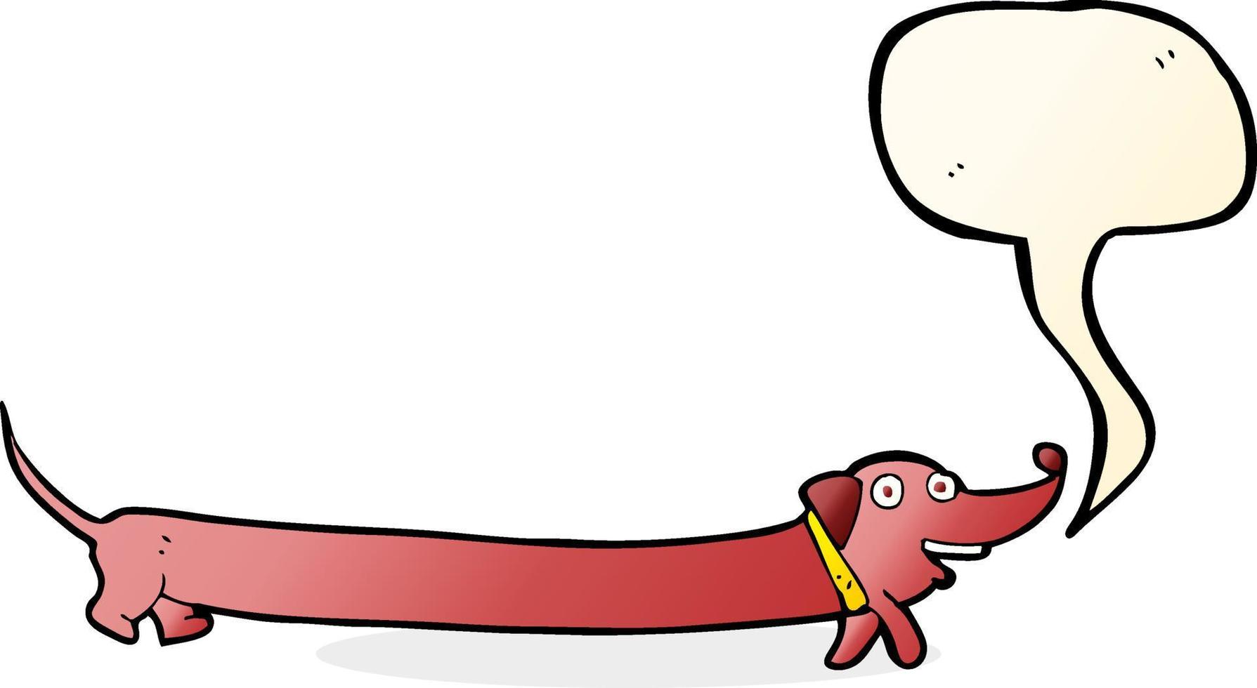 cartoon dachshund with speech bubble vector