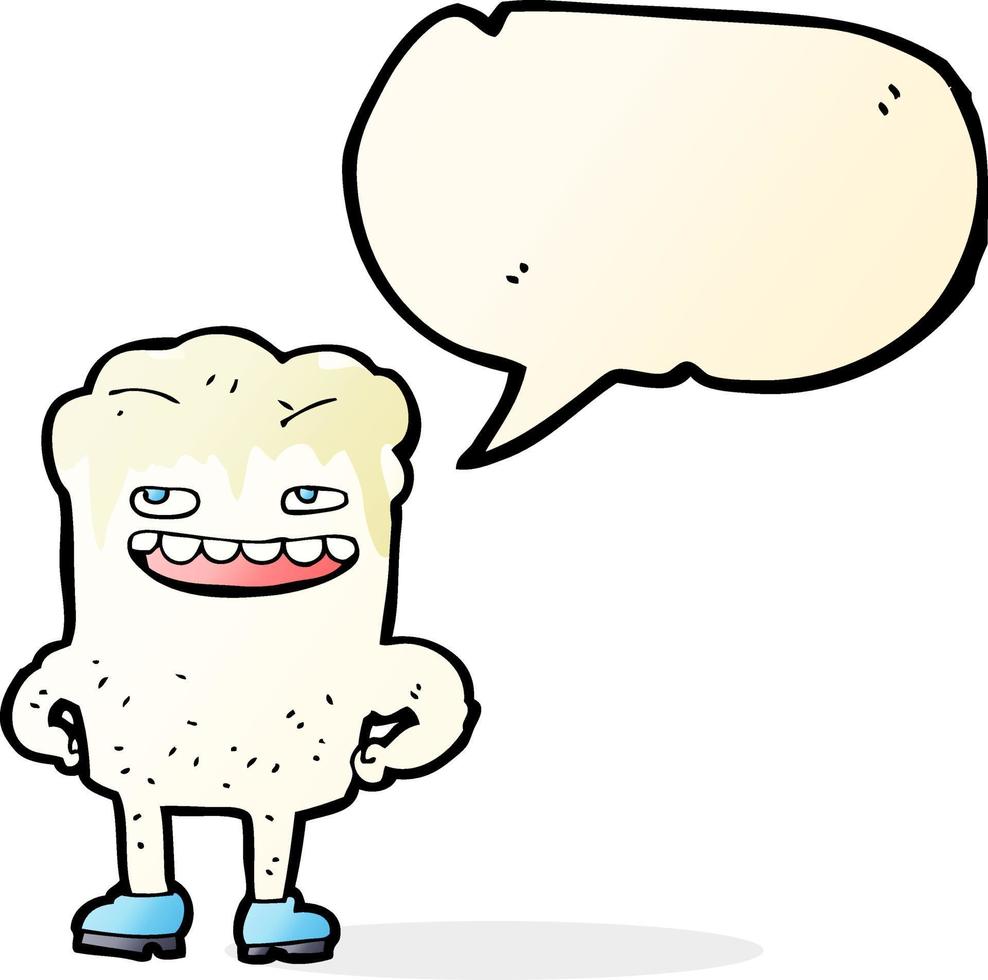 cartoon bad tooth with speech bubble vector