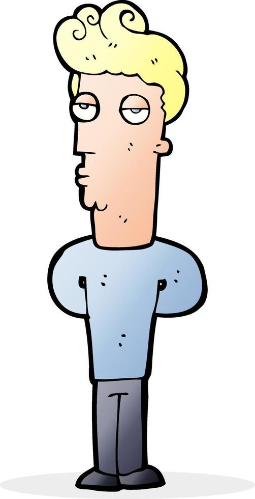 cartoon bored man vector