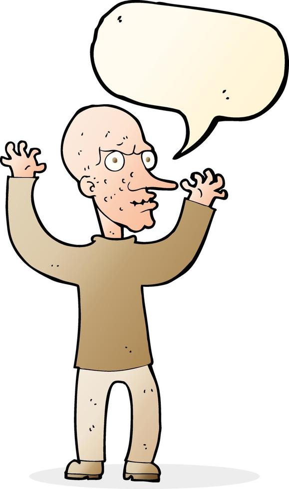 cartoon mean man with speech bubble vector