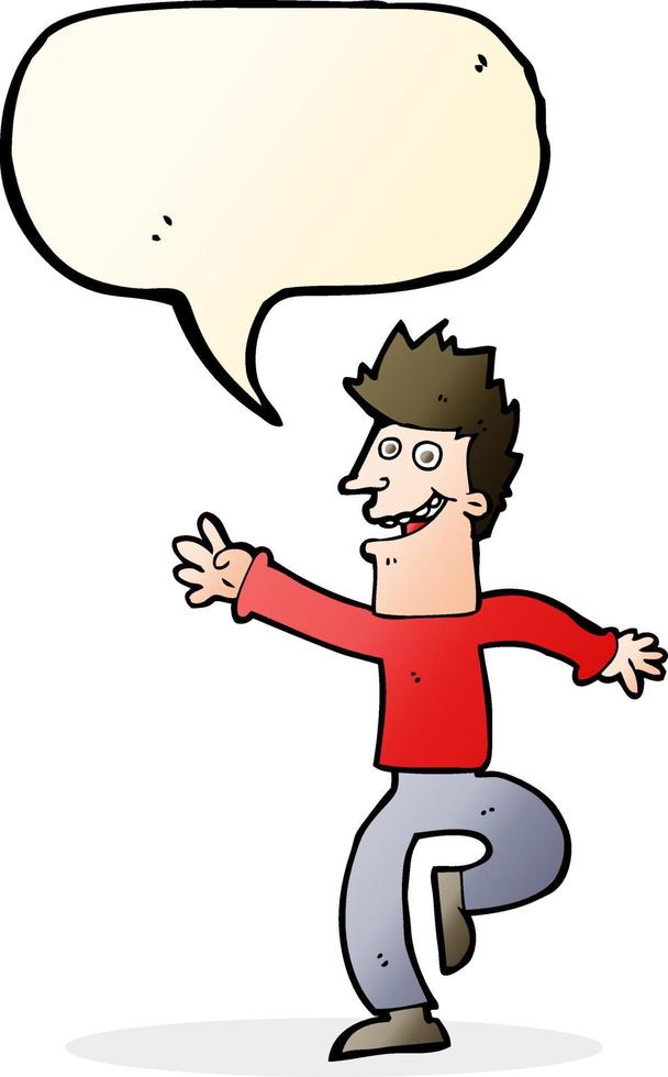 cartoon happy man with speech bubble vector