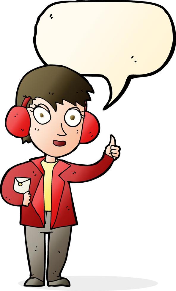 cartoon air force woman with speech bubble vector