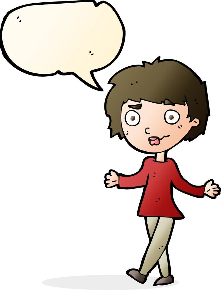 cartoon confused woman with speech bubble vector