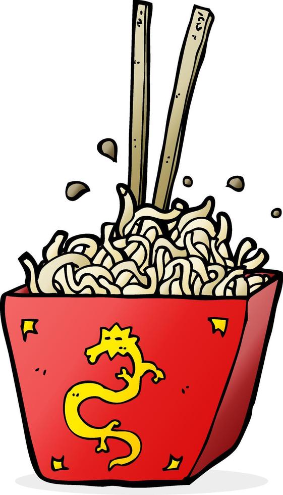 cartoon noodles in box vector