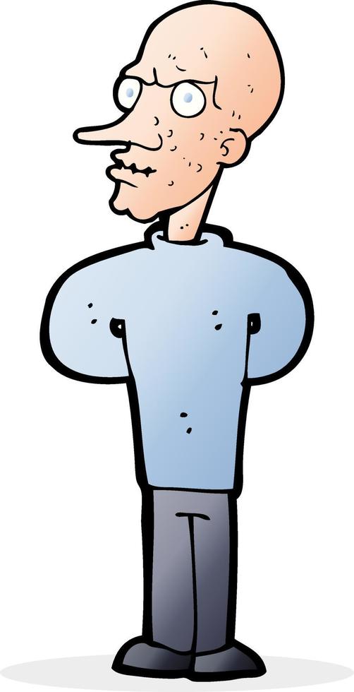 cartoon evil bald man vector