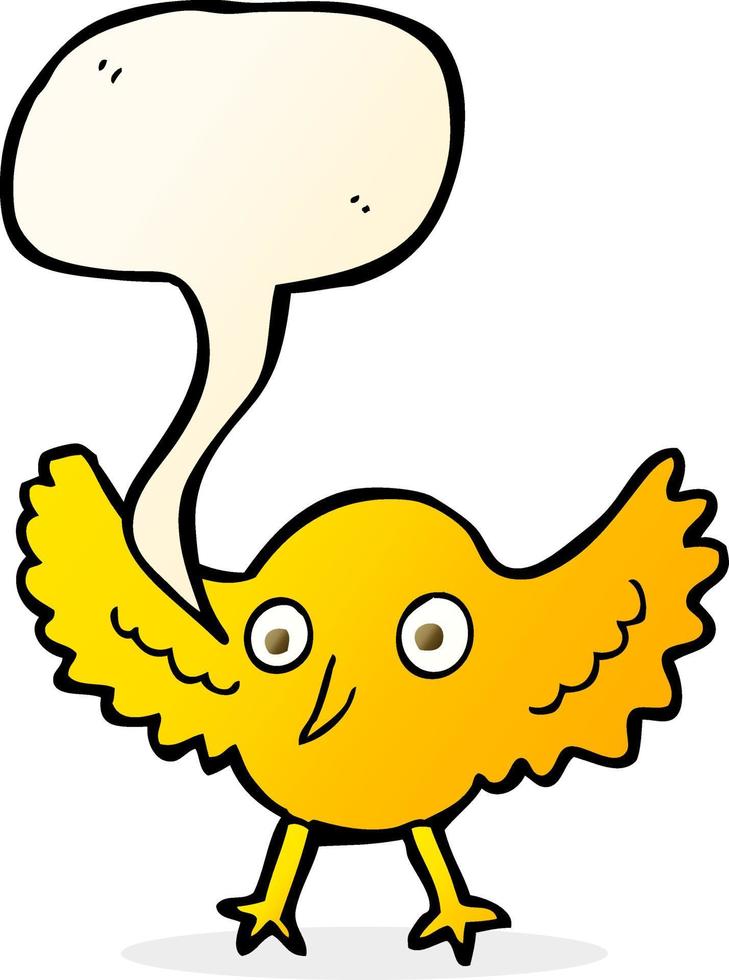 cartoon bird with speech bubble vector