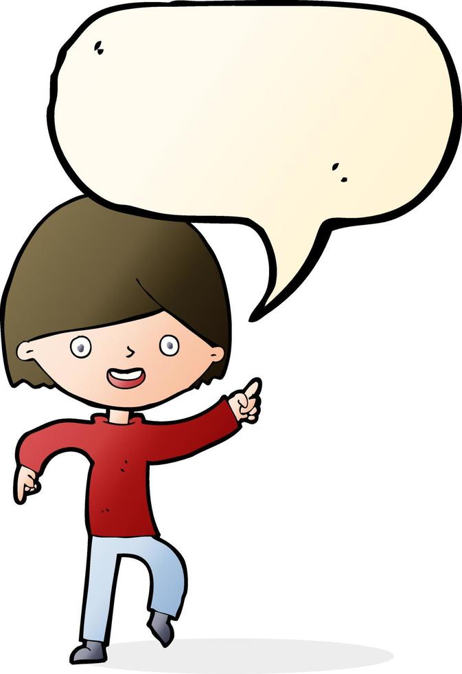 cartoon man pointing with speech bubble vector