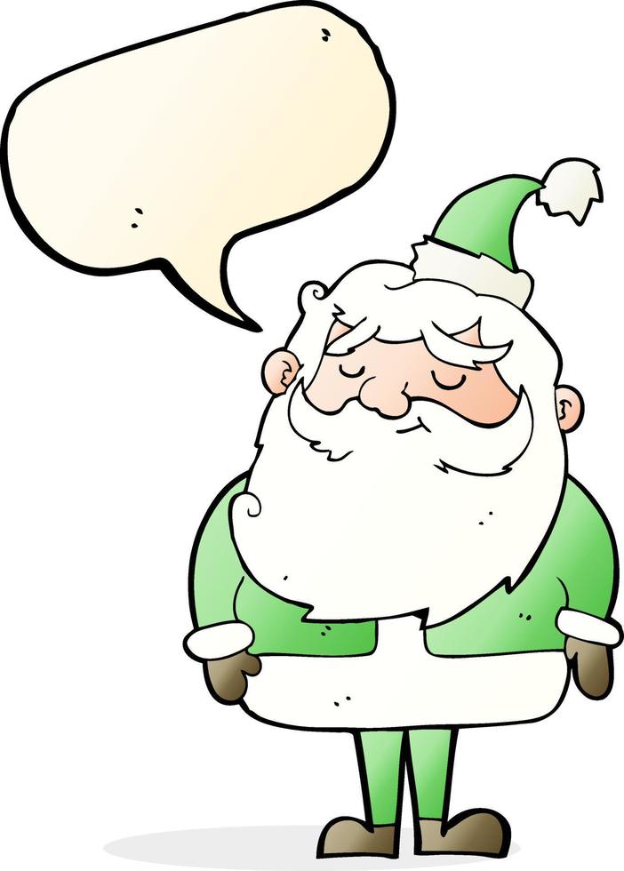 cartoon santa claus with speech bubble vector