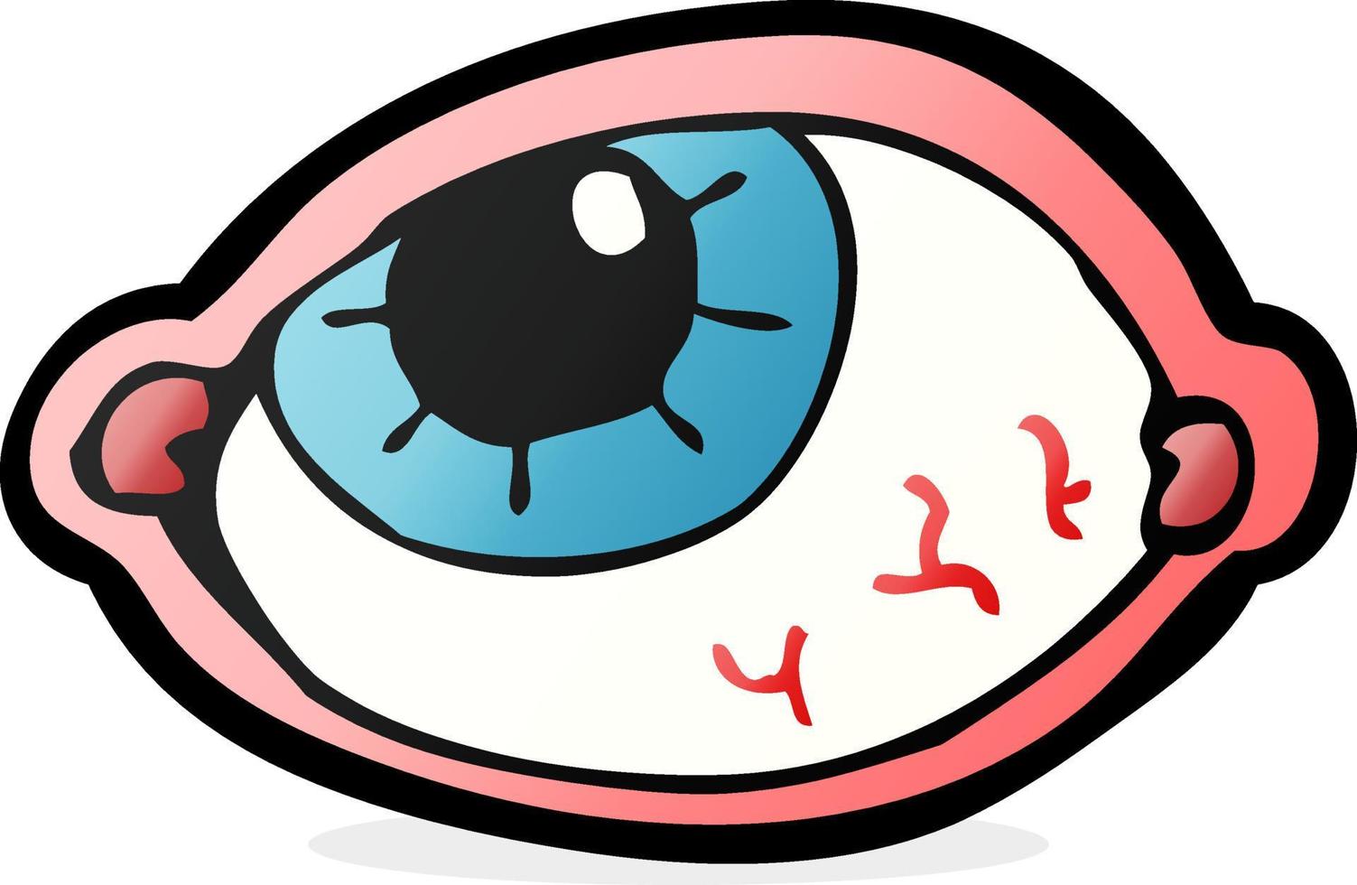 ojo espeluznante de dibujos animados vector