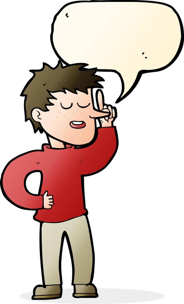 cartoon man with idea with speech bubble vector