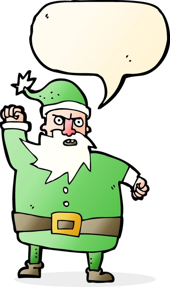 caricatura, santa claus, con, burbuja del discurso vector