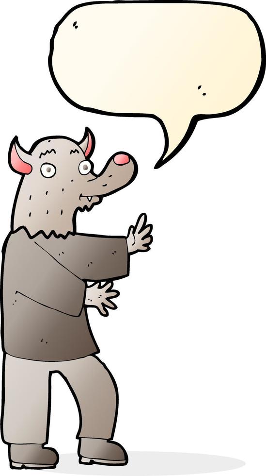 cartoon werewolf with speech bubble vector