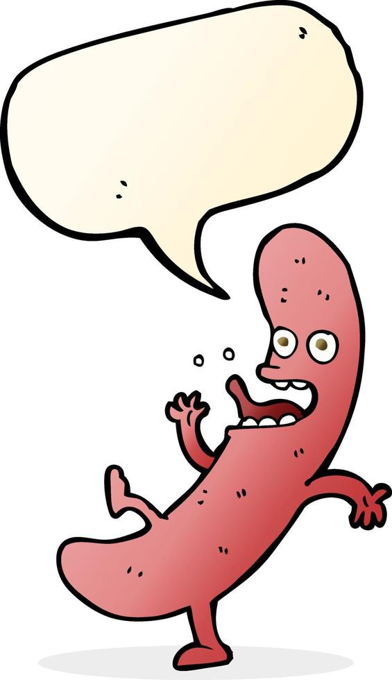 cartoon sausage with speech bubble vector