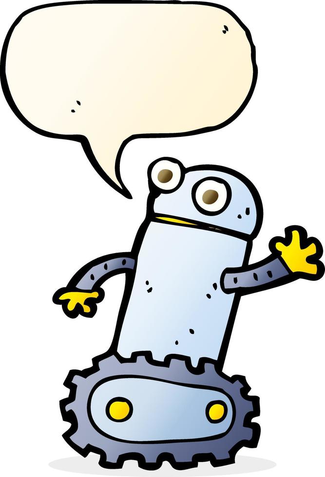 cartoon robot with speech bubble vector
