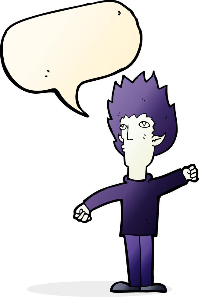 cartoon vampire man with speech bubble vector