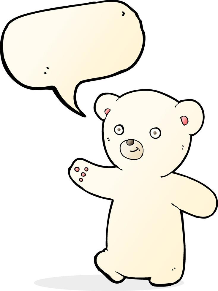 cartoon polar bear cub with speech bubble vector